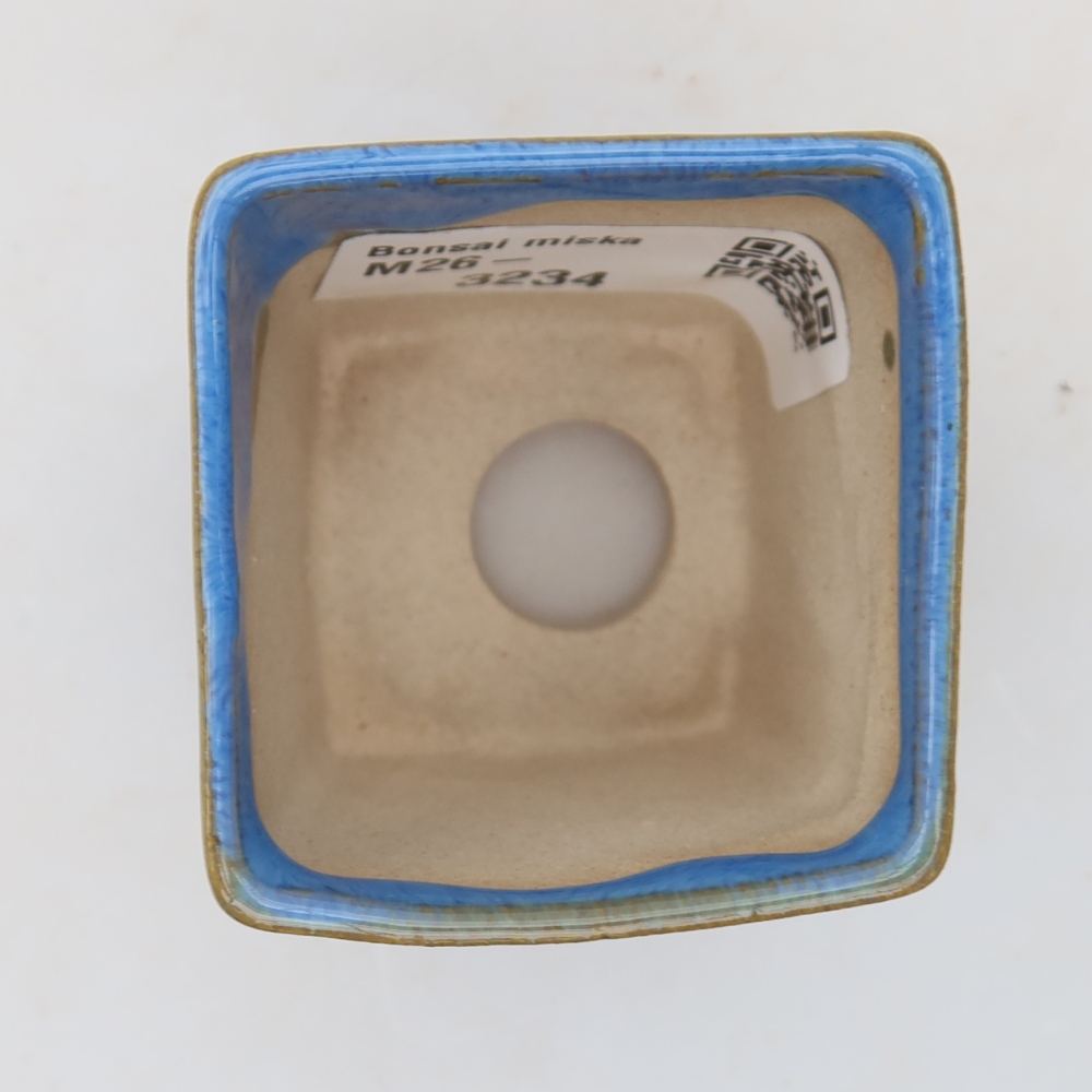 Bol à bonsaï en céramique 4,5 x 4,5 x 5 cm, couleur bleu