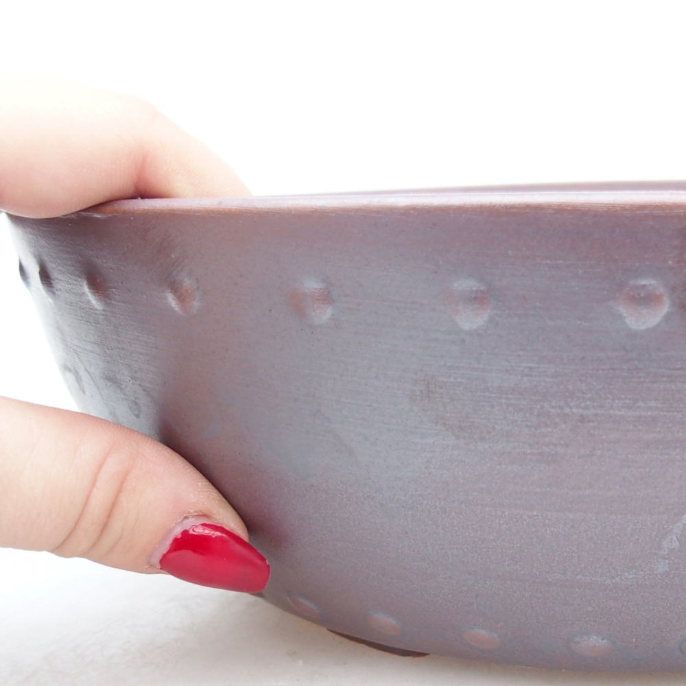 Bol bonsaï en céramique 24,5 x 24,5 x 7,5 cm, couleur métal