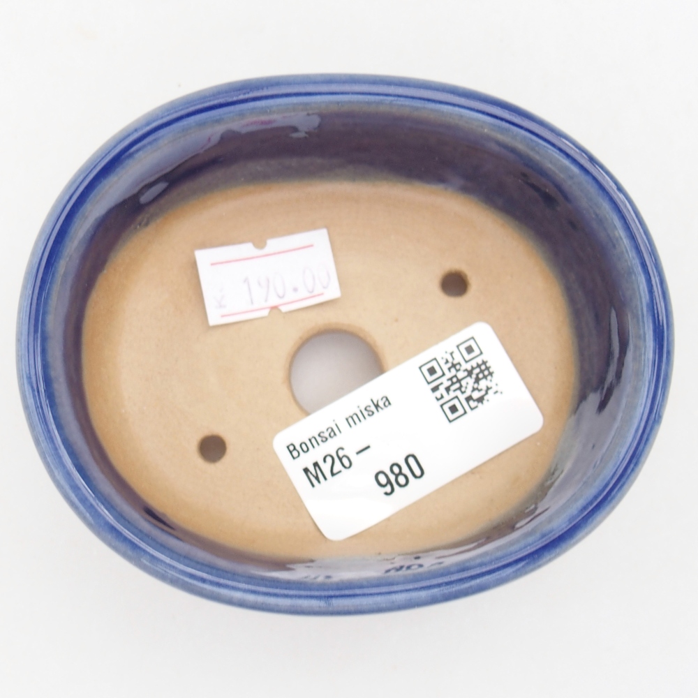 Bol à bonsaï en céramique 9 x 7,5 x 3,5 cm, couleur bleu