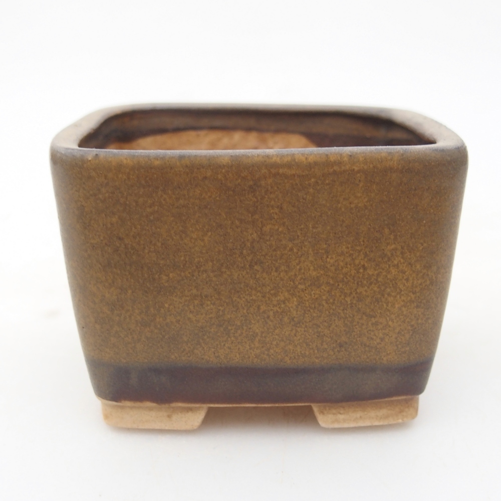 Bol à bonsaï en céramique 6 x 6 x 4,5 cm, brun