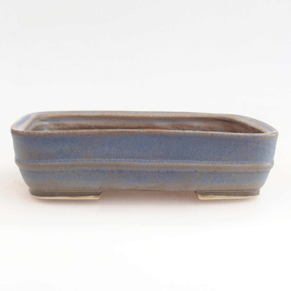 Bol à bonsaï en céramique 21,5 x 17,5 x 5,5 cm, couleur bleu
