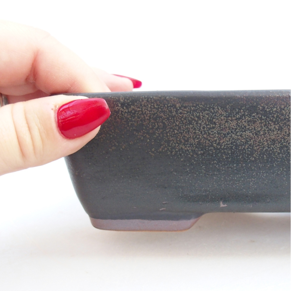 Bol bonsaï en céramique 18,5 x 13,5 x 3,5 cm, gris