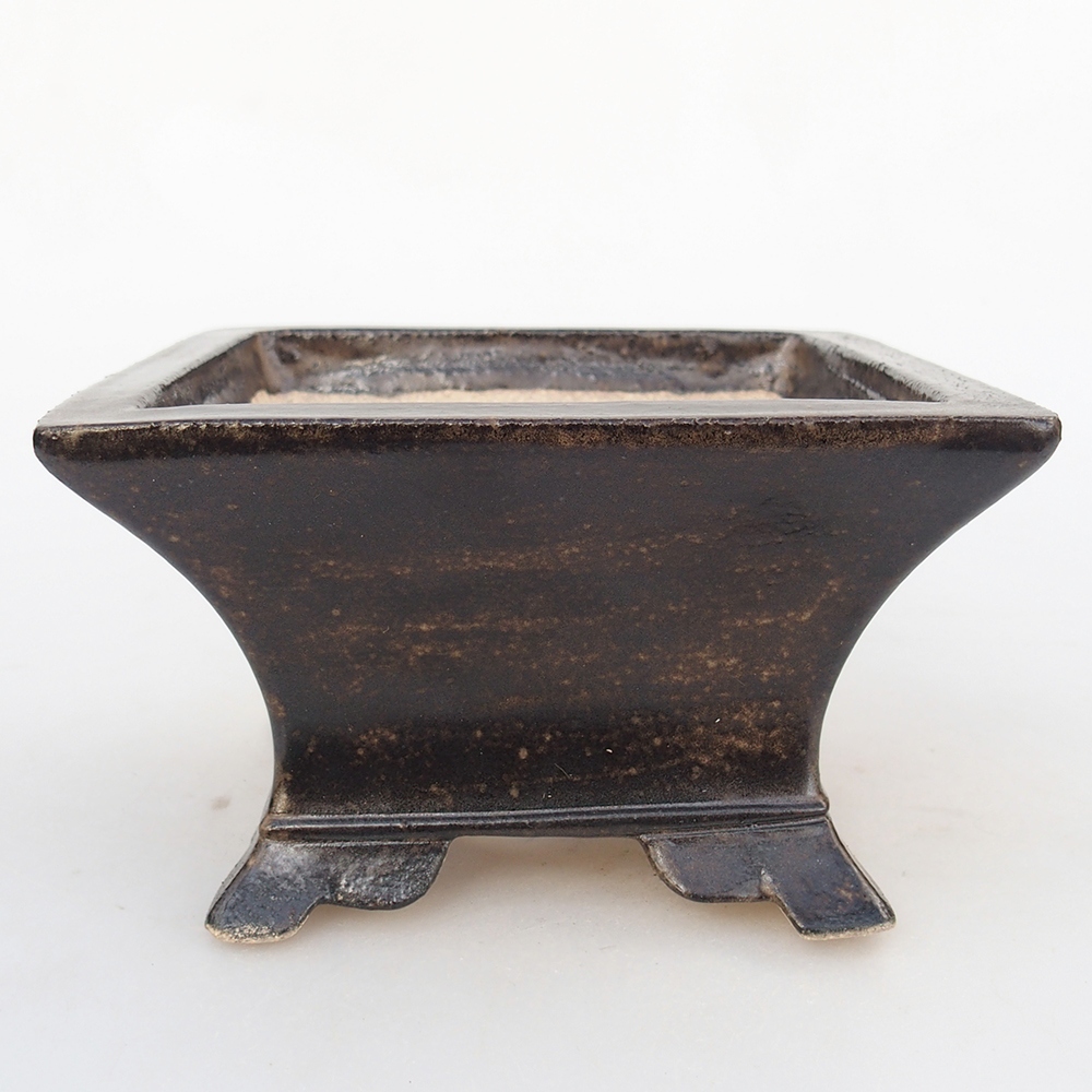 Bol à bonsaï en céramique 13 x 13 x 8 cm, brun