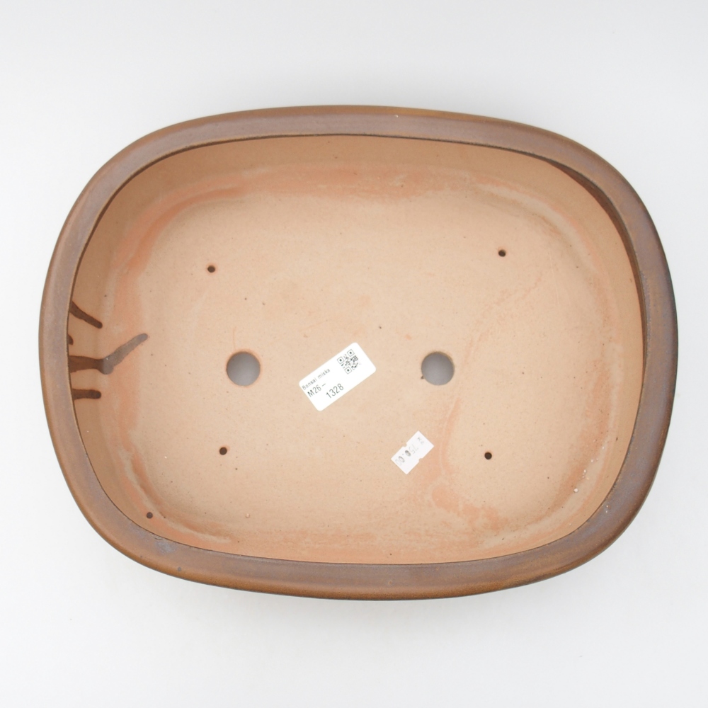 Bol à bonsaï en céramique 32 x 25 x 8 cm, brun