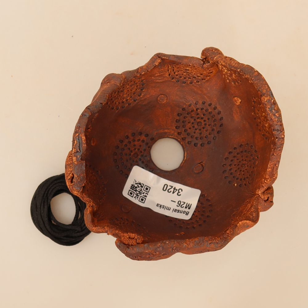 Coquille en céramique pour kokedama, 10 x 9 x 9 cm, couleur marron