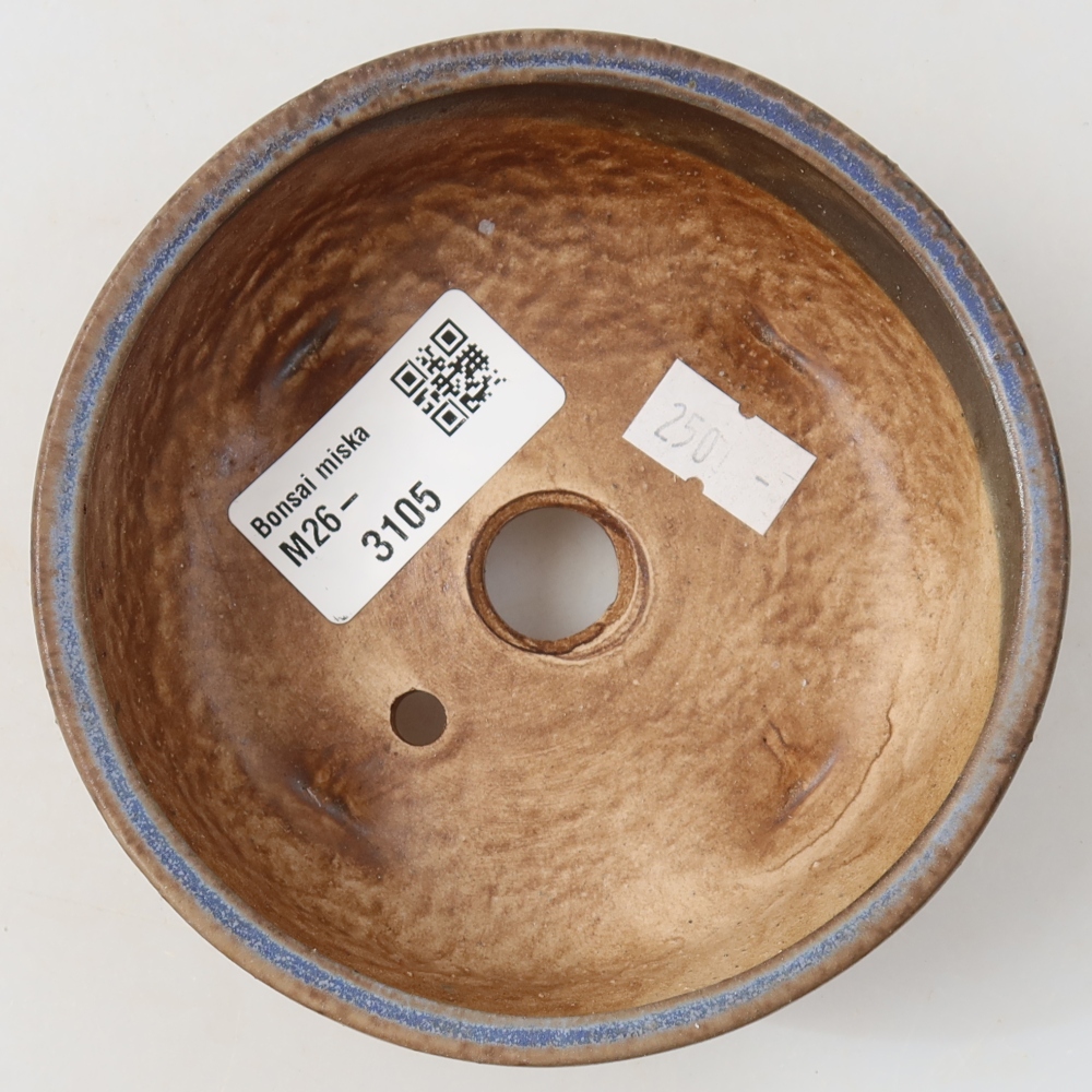 Pot à bonsaï en céramique 10,5 x 10,5 x 4 cm, couleur bleue