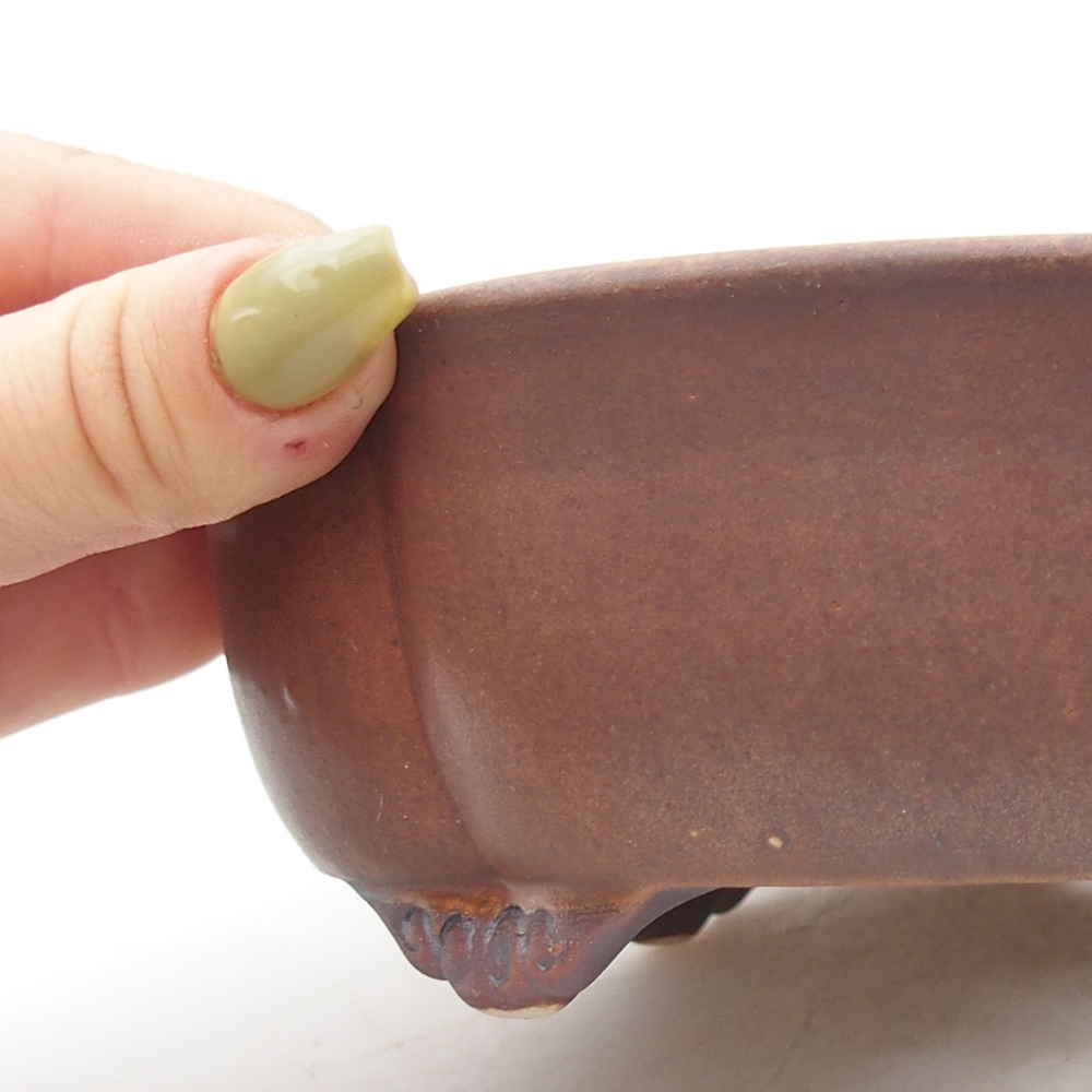 Bol à bonsaï en céramique 17 x 15,5 x 5,5 cm, brun