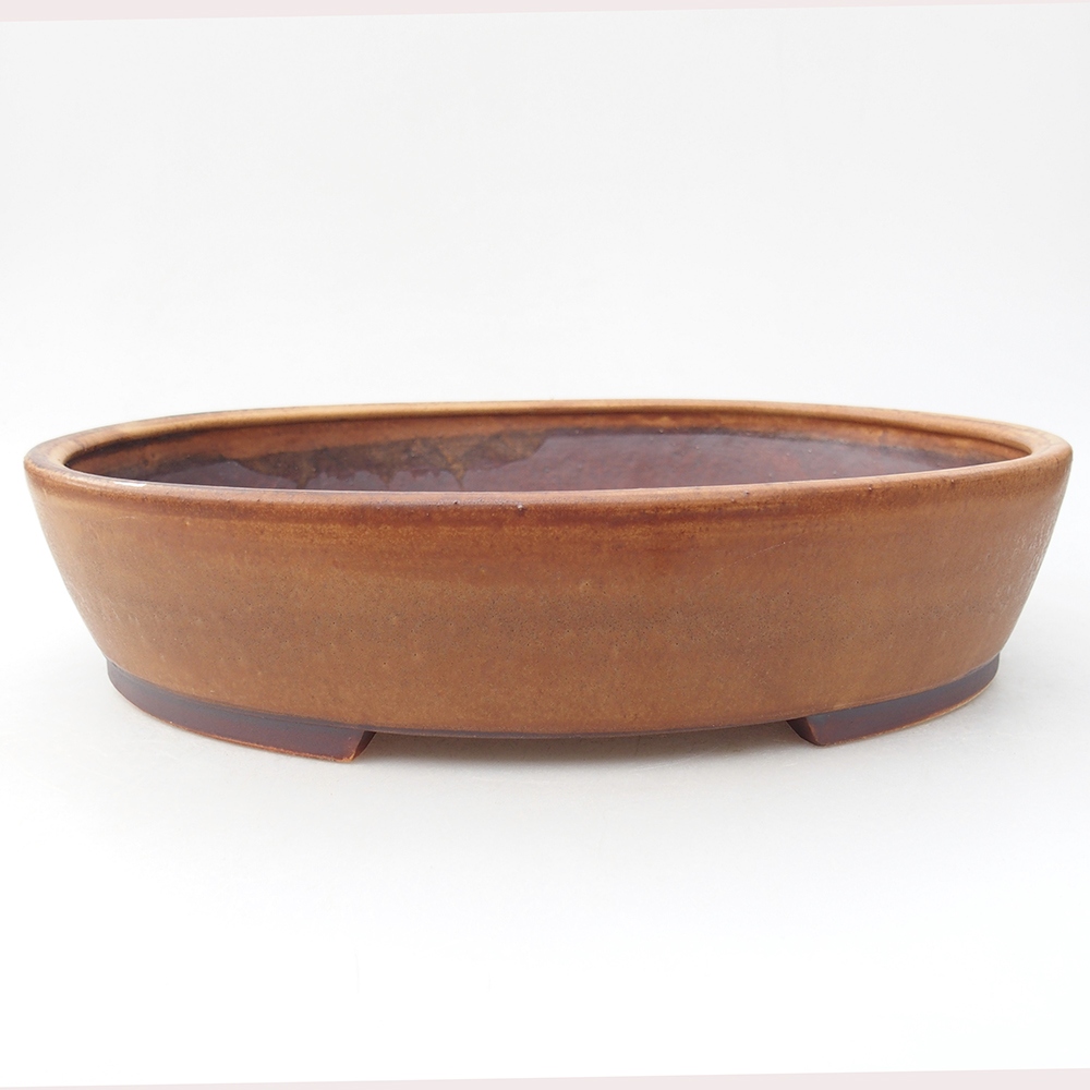 Bol à bonsaï en céramique 24 x 28 x 6 cm, brun
