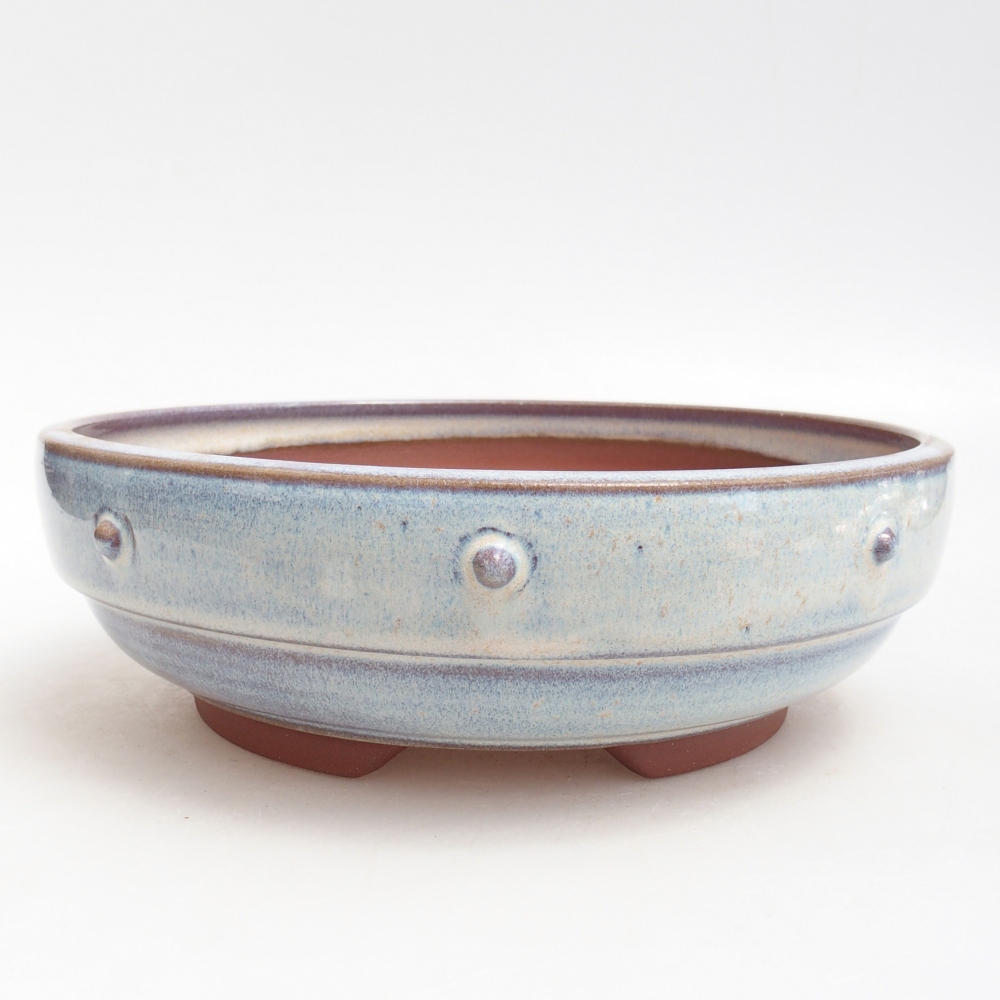Bol à bonsaï en céramique 21 x 21 x 6,5 cm, couleur bleu