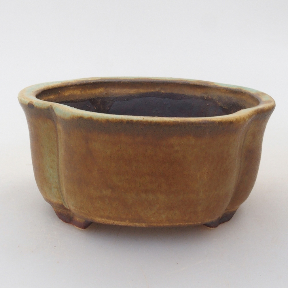 Bol à bonsaï en céramique 10 x 8,5 x 4 cm, brun