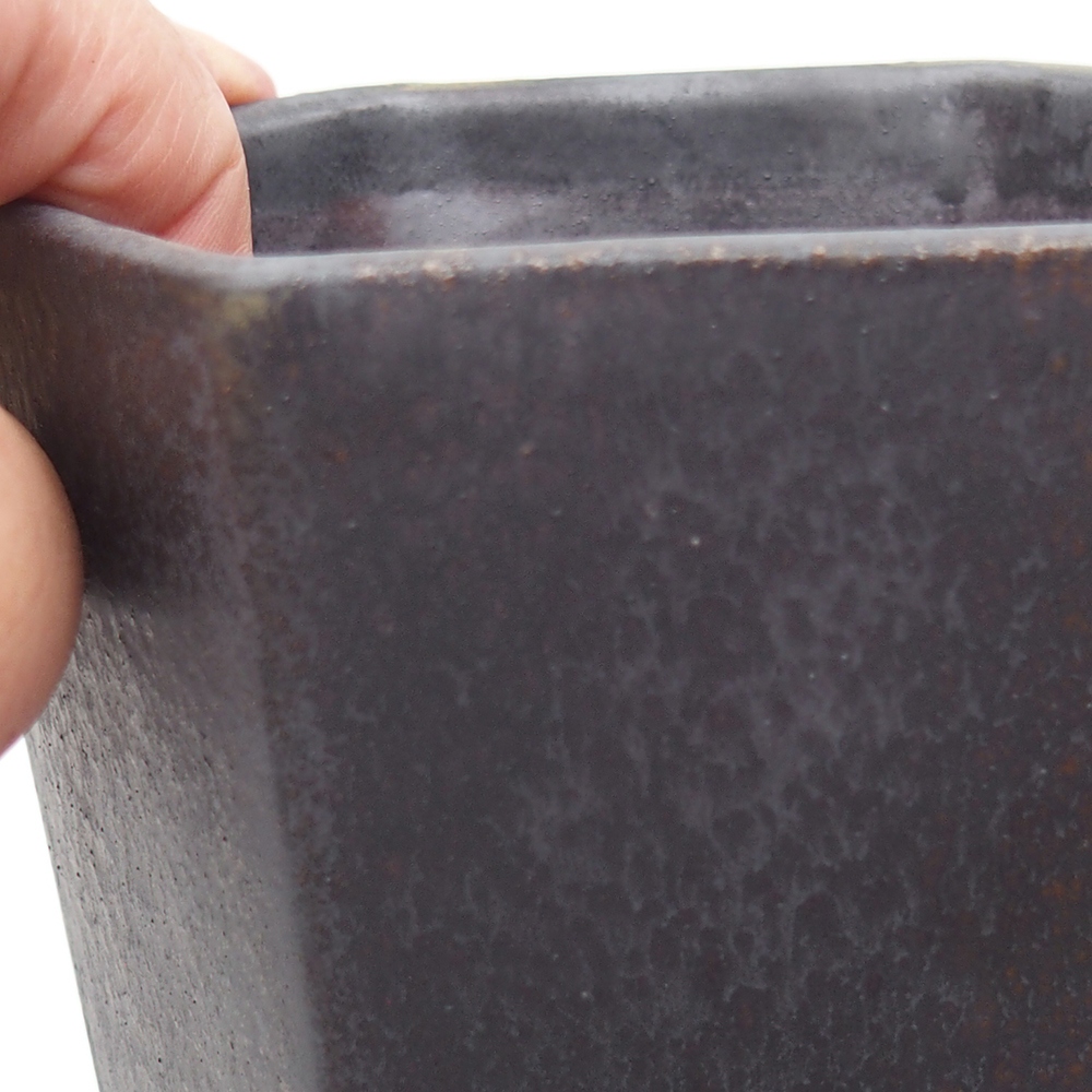 Bol à bonsaï en céramique 13 x 11,5 x 17 cm, vert-gris