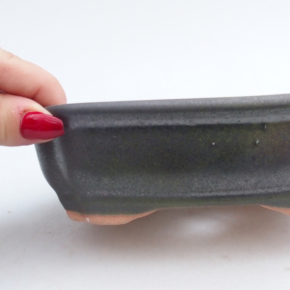 Bol à bonsaï en céramique 16 x 12 x 5 cm, vert