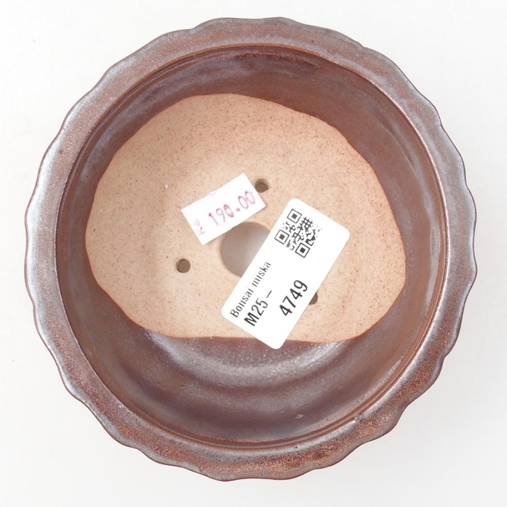Bol à bonsaï en céramique 11 x 11 x 5 cm, brun