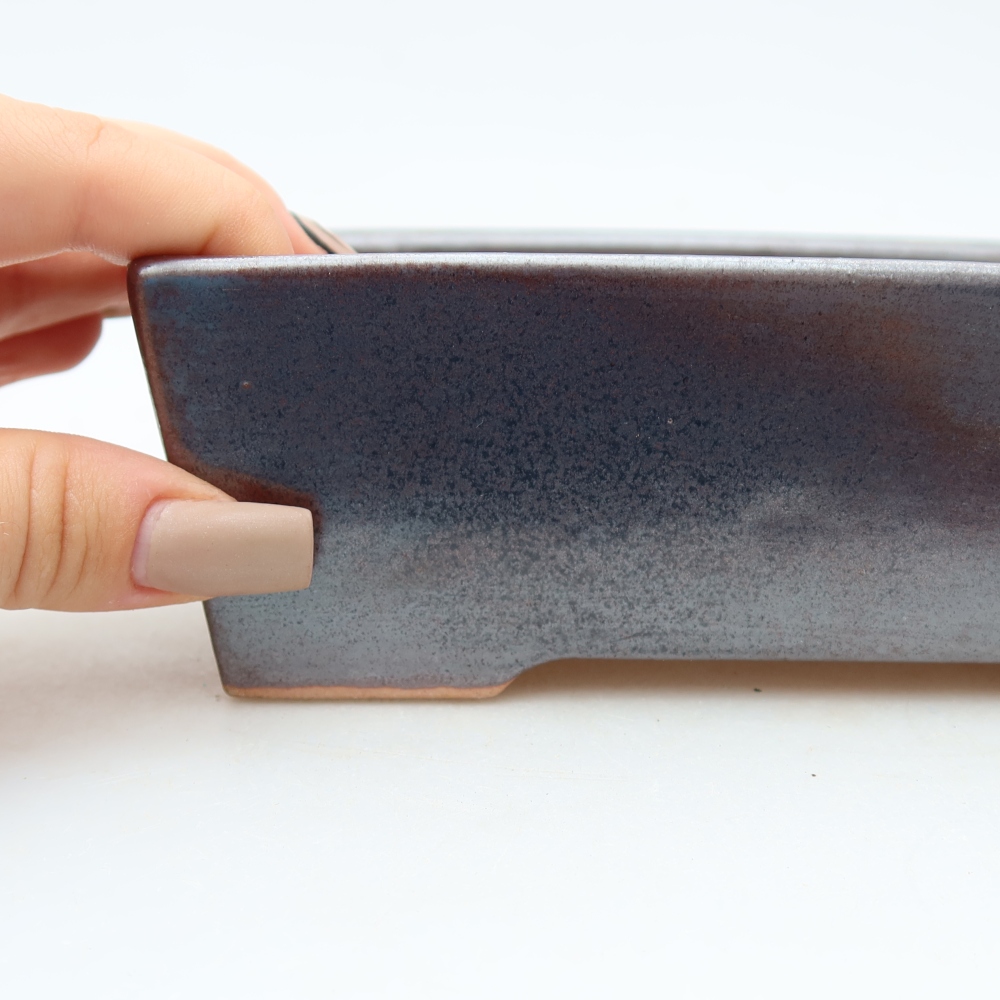 Pot à bonsaï en céramique 16 x 11,5 x 5,5 cm, couleur marron