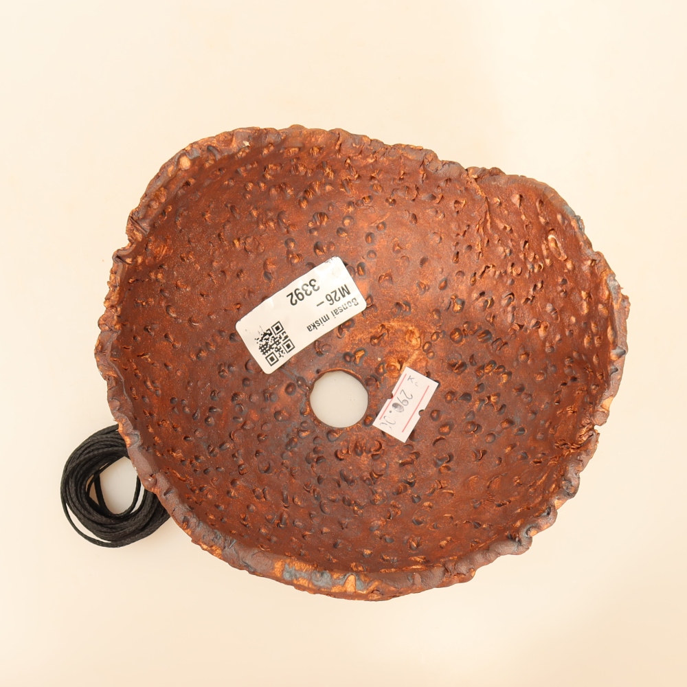 Coquille en céramique pour kokedama, 14 x 13 x 9 cm, couleur marron