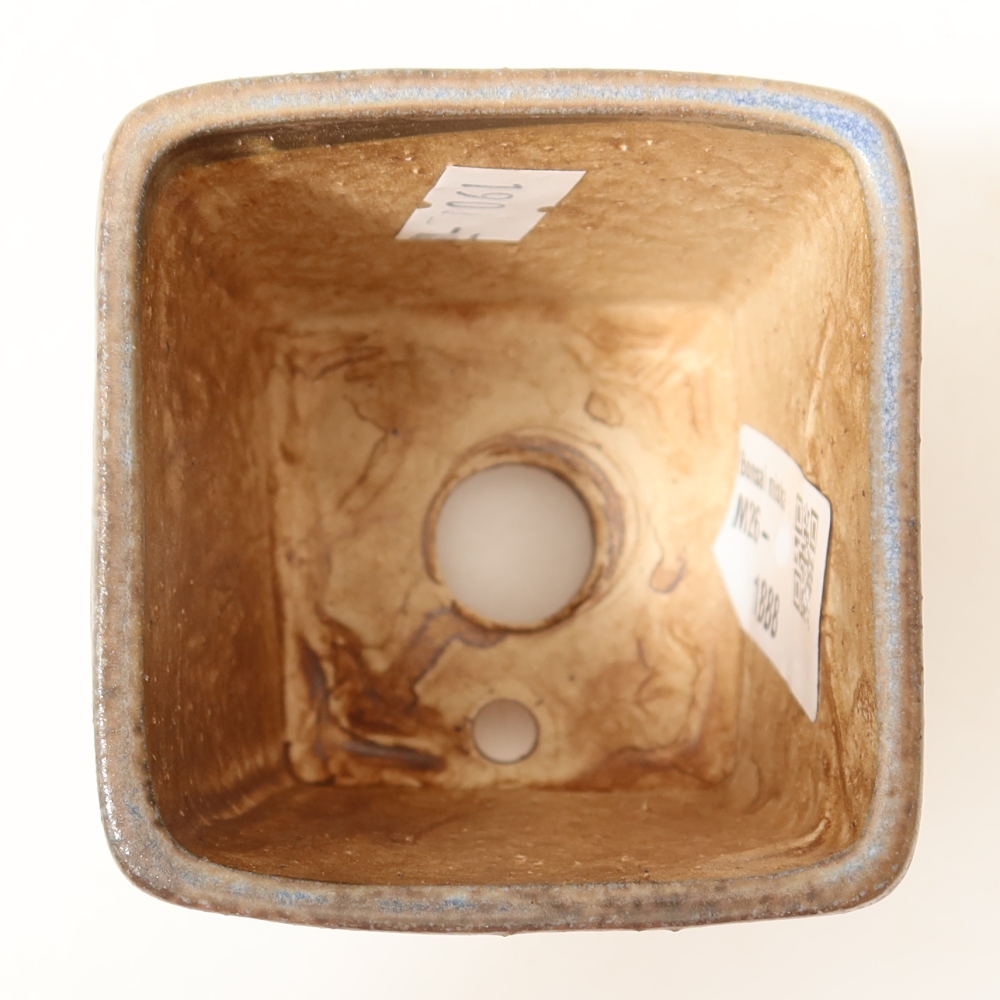 Pot à bonsaï en céramique 6,5 x 6,5 x 7 cm, couleur bleue