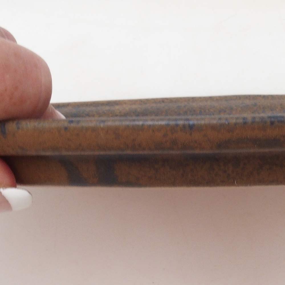 Soucoupe ovale Bonsaï M - 22,5 x 18 x 1,5 cm - marron