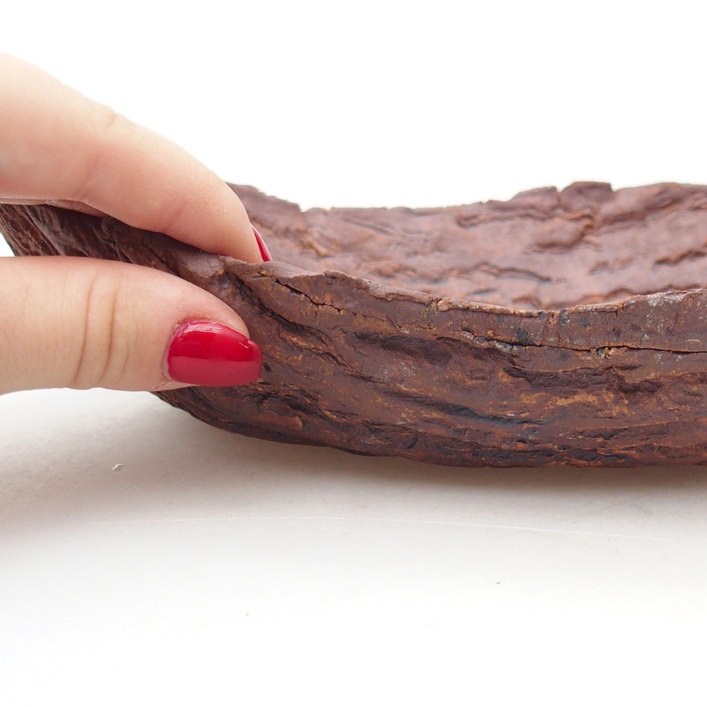 Coquille en céramique 27 x 19 x 7 cm , couleur marron