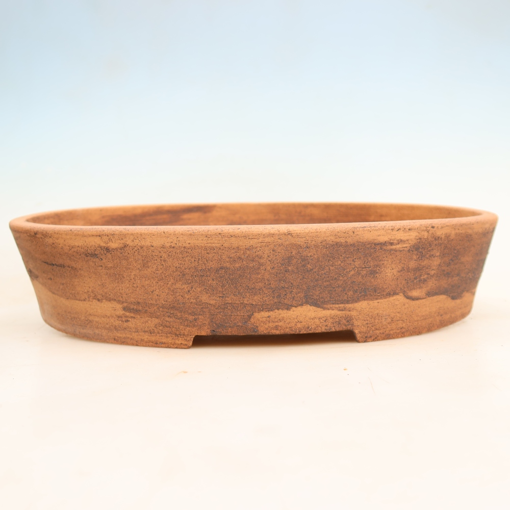 Pot à bonsaï en céramique 38 x 30,5 x 7,5 cm, couleur marron