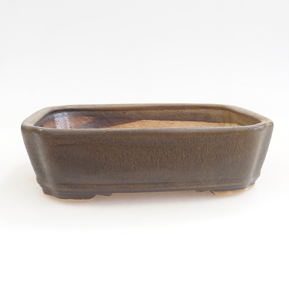 Bol à bonsaï en céramique 21 x 18 x 6 cm, brun