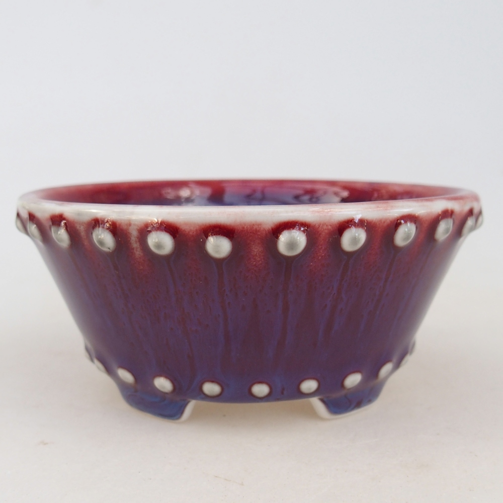 Bol à bonsaï en céramique 10,5 x 10,5 x 5 cm, couleur violet