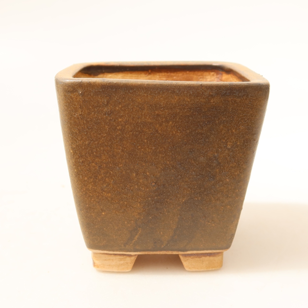Bol à bonsaï en céramique 7,5 x 7,5 x 7,5 cm, brun