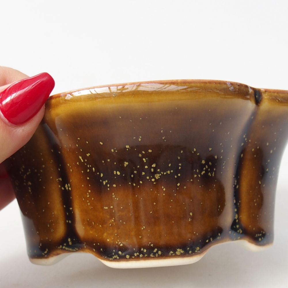 Bol à bonsaï en céramique 12,5 x 10 x 5,5 cm, jaune