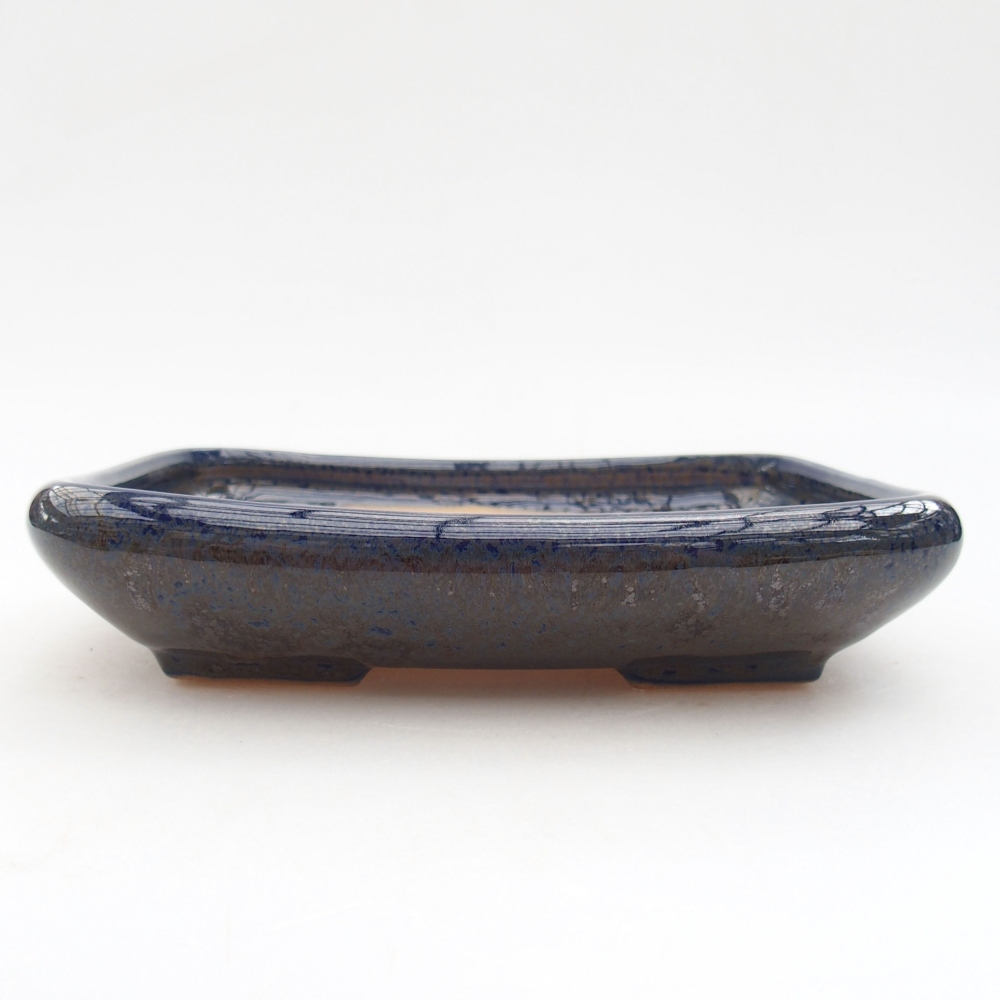 Bol à bonsaï en céramique 17 x 14 x 3,5 cm, couleur bleu