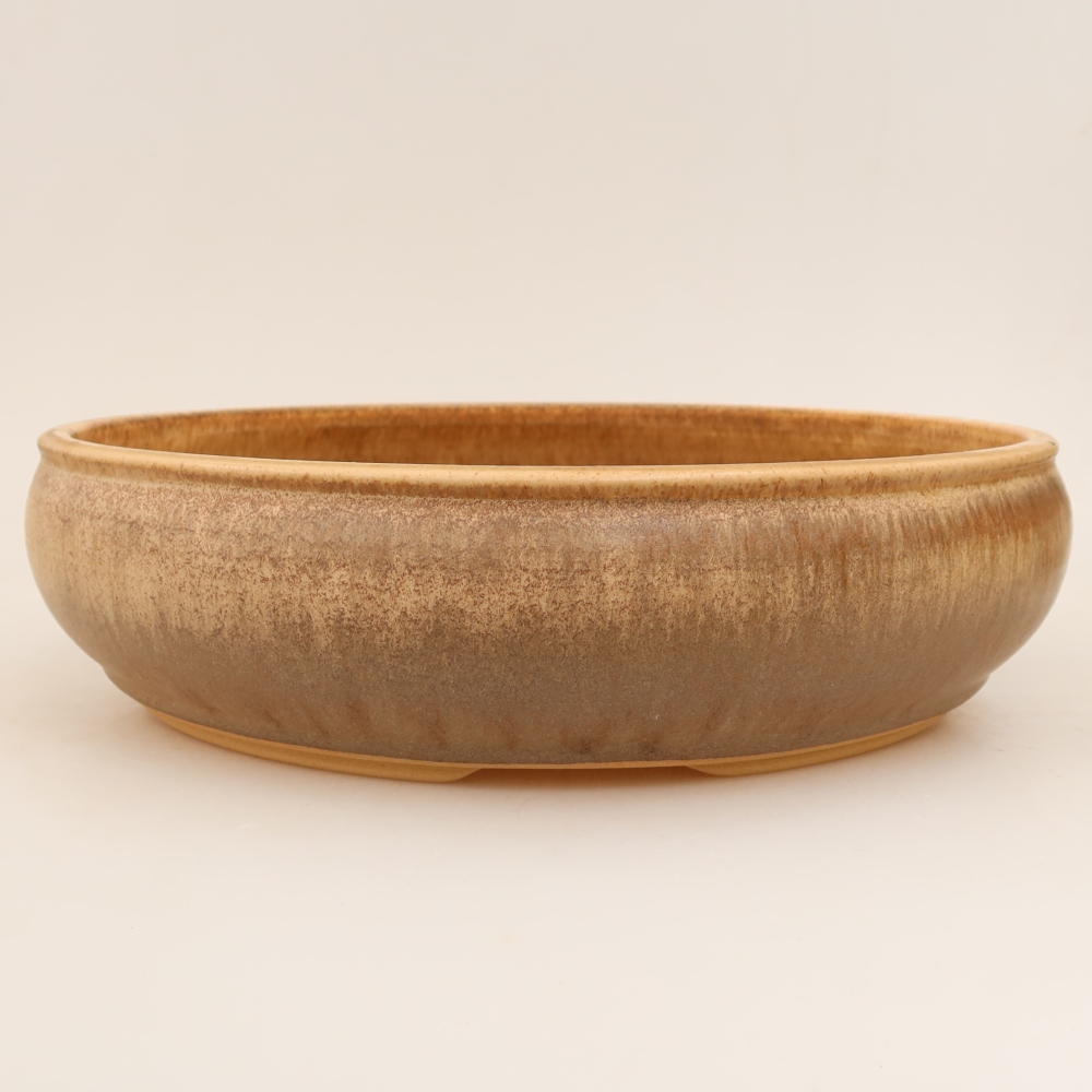 Pot à bonsaï en céramique 31 x 31 x 8 cm, couleur beige