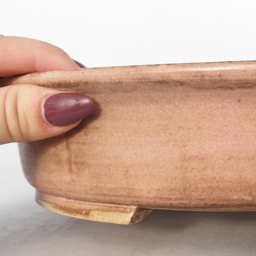 Bol à bonsaï en céramique 28 x 24 x 6 cm, rose