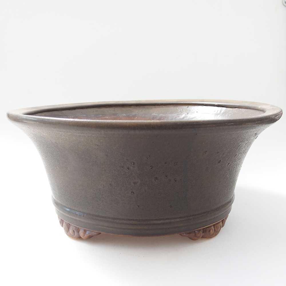 Bol à bonsaï en céramique 29 x 29 x 12 cm, brun
