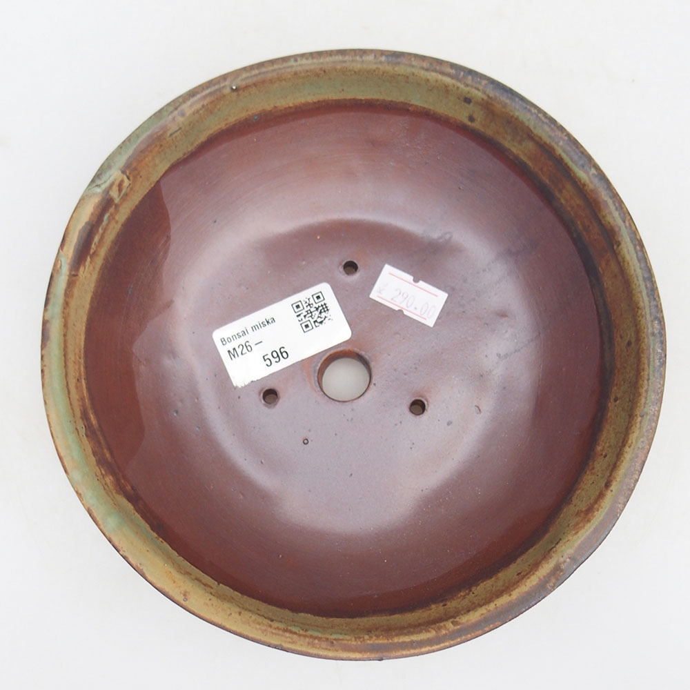 Bol à bonsaï en céramique 17,5 x 17,5 x 4,5 cm, vert