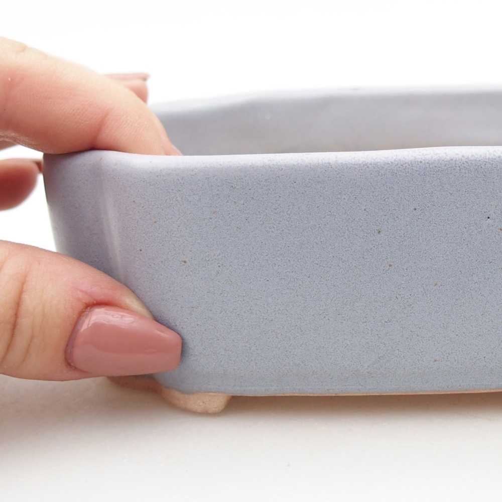 Bol à bonsaï en céramique 15,5 x 11,5 x 4 cm, couleur bleu