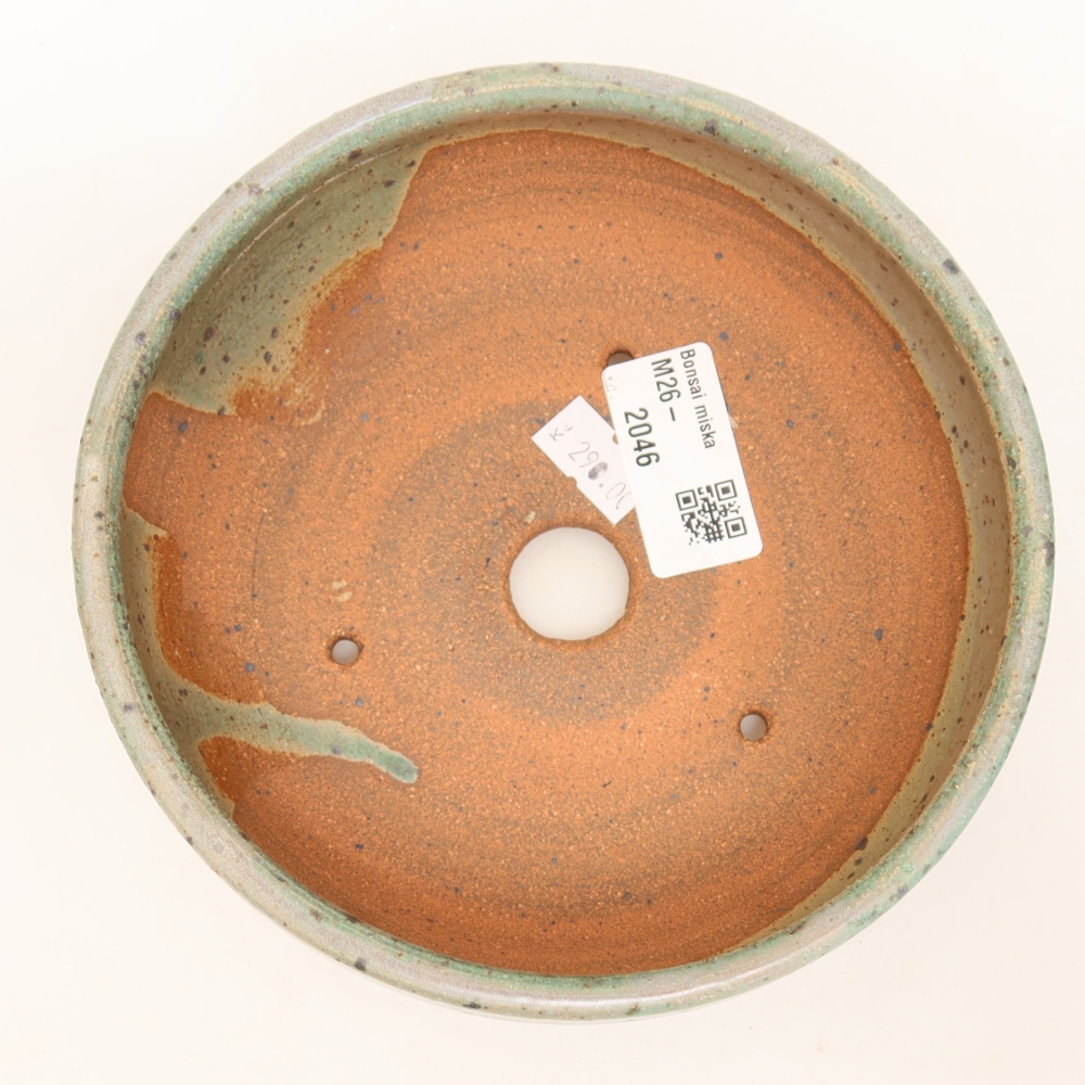 Pot à bonsaï en céramique 14,5 x 14,5 x 5,5 cm, couleur verte