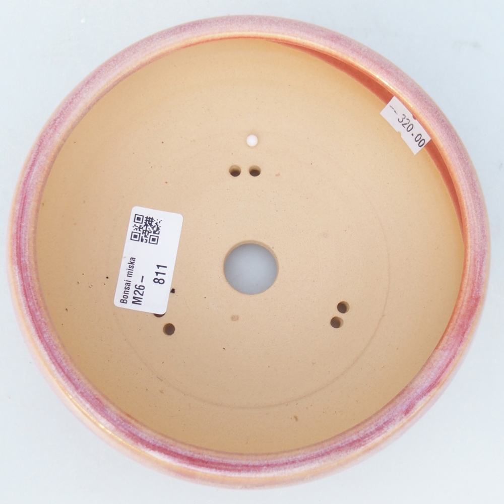 Bol à bonsaï en céramique 15,5 x 15,5 x 6 cm, rose