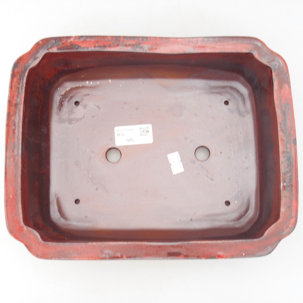 Bol à bonsaï en céramique 28 x 22 x 7 cm, couleur rouge