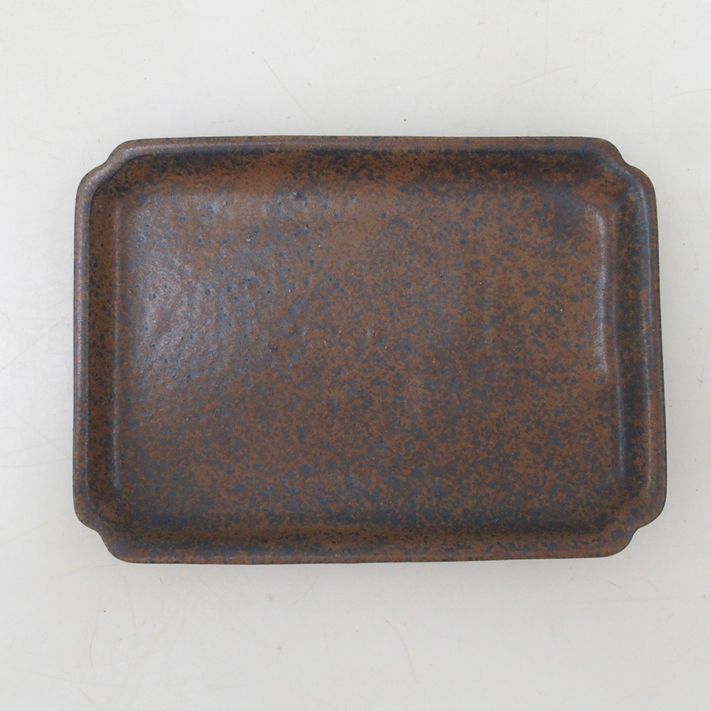 Plateau rectangulaire pour bonsaïs D5-S - 11,5 x 8,5 x 1 cm - brun