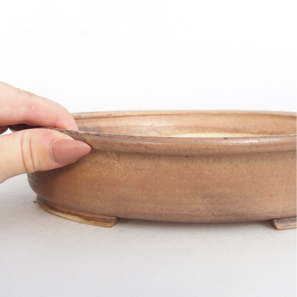 Bol à bonsaï en céramique 24 x 20,5 x 5 cm, rose