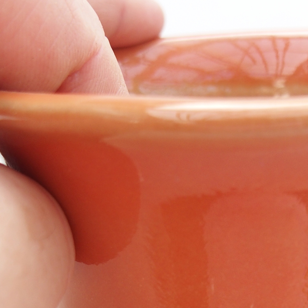 Bol à bonsaï en céramique 9 x 9 x 5 cm, orange