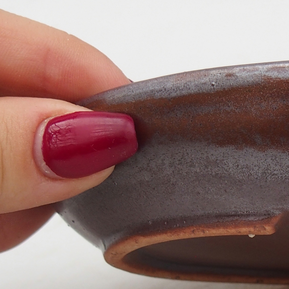 Bol à bonsaï en céramique 15,5 x 11 x 2,5 cm, brun