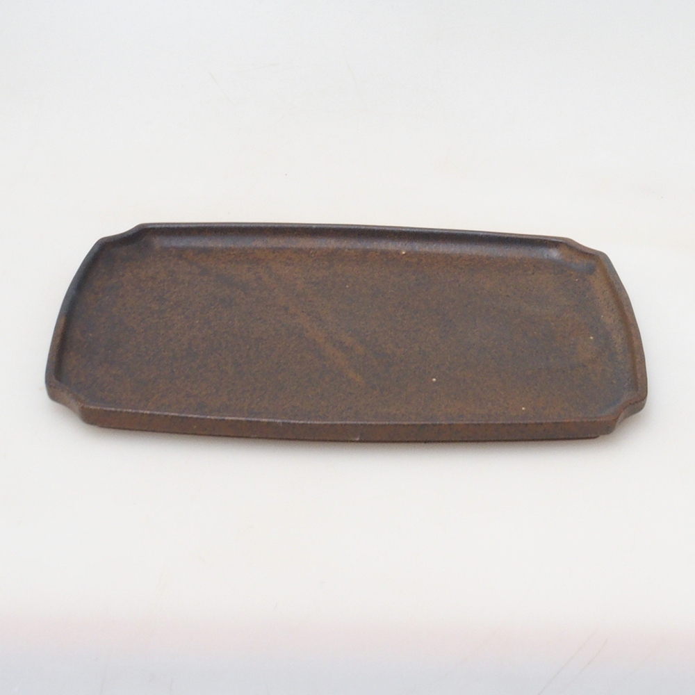 Bol en céramique H07 - 28 x 19 x 1,5 cm - brun