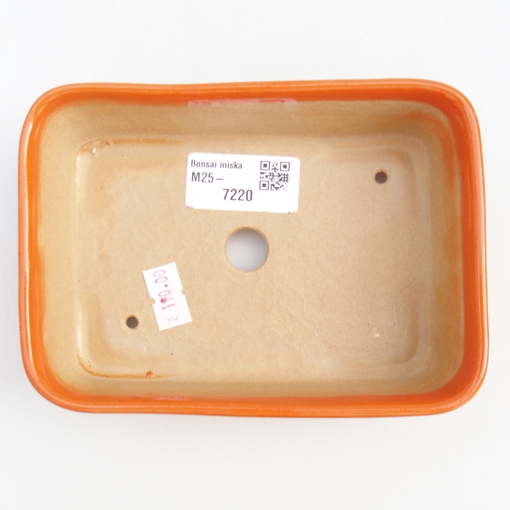 Bol à bonsaï en céramique 14,5 x 10,5 x 4,5 cm, orange