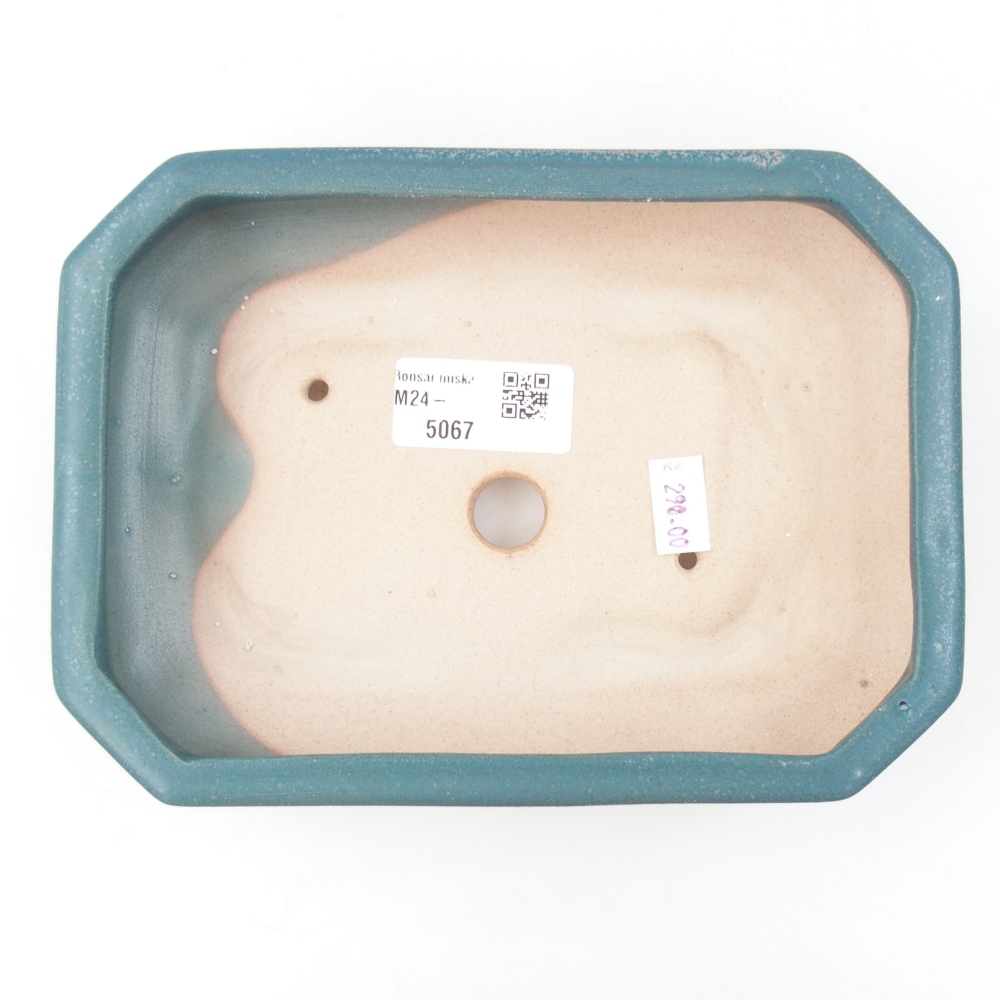 Bol à bonsaï en céramique 18,5 x 13,5 x 4 cm, couleur bleu