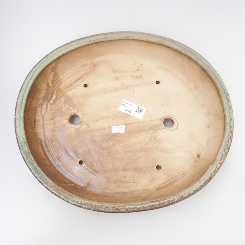 Bol à bonsaï en céramique 31,5 x 27,5 x 6 cm, vert