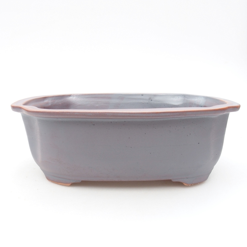 Bol bonsaï en céramique 22,5 x 17,5 x 7,5 cm, couleur métal