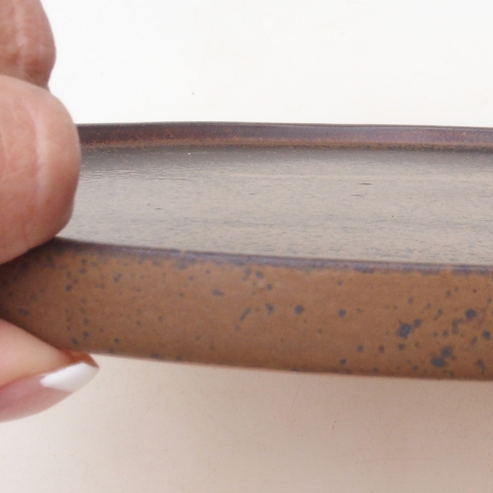 Console ronde pour bonsaïs D7-M - 24,5 x 24,5 x 1 cm - marron