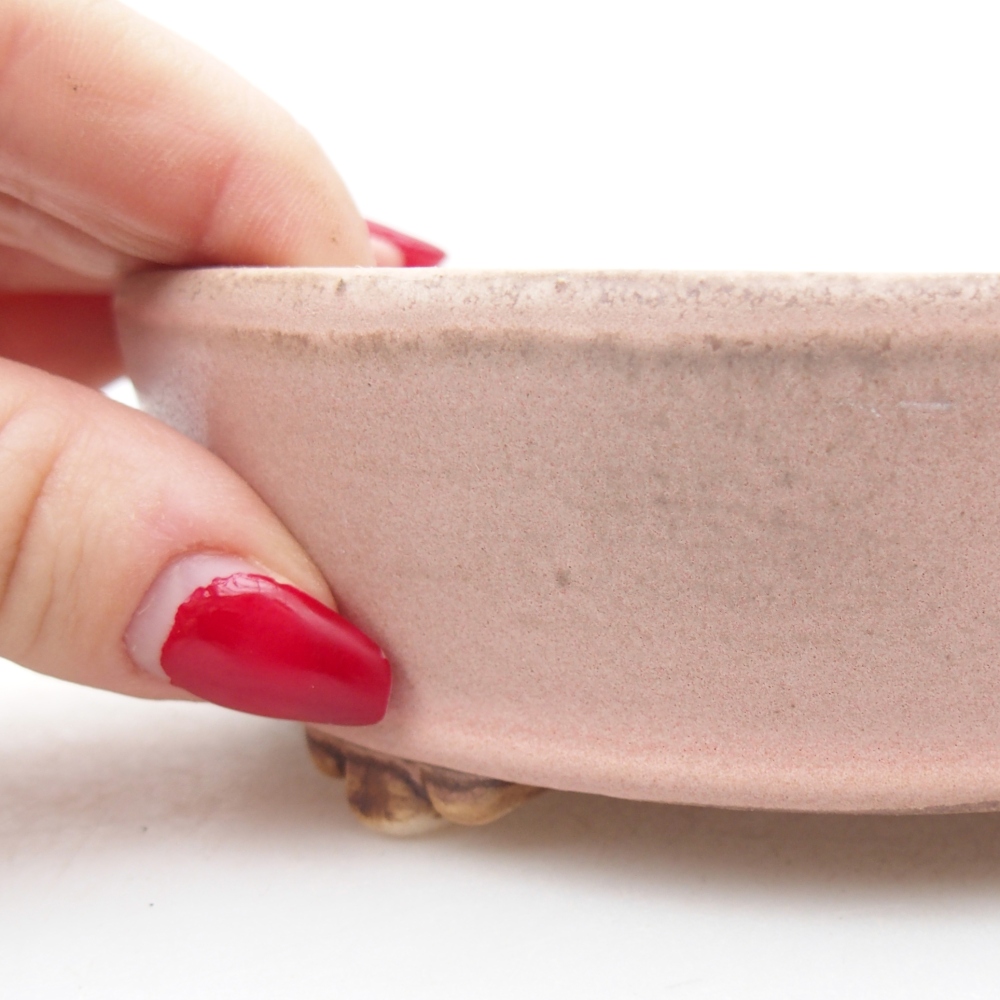 Bol à bonsaï en céramique 13,5 x 13,5 x 4 cm, rose