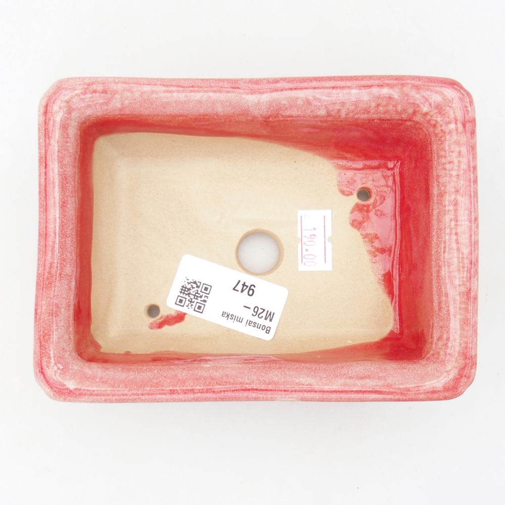 Bol à bonsaï en céramique 13,5 x 10 x 4 cm, couleur rouge