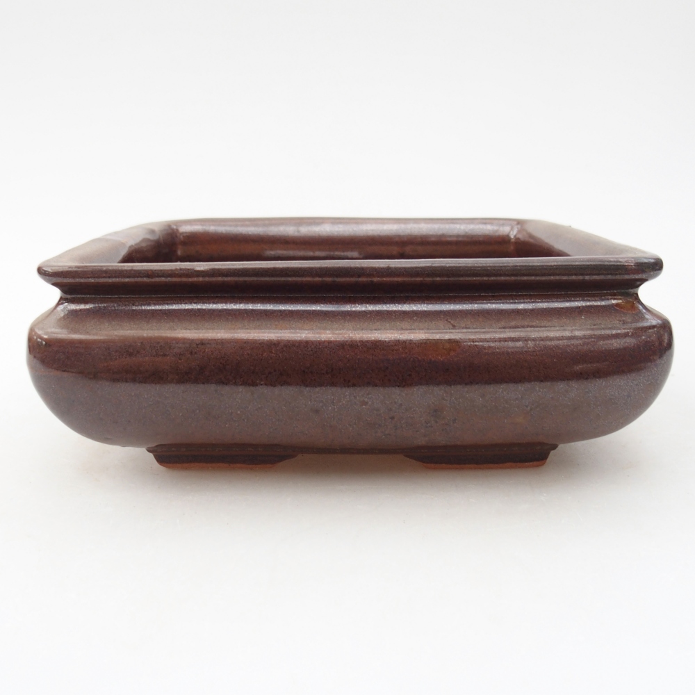 Bol à bonsaï en céramique 15,5 x 15,5 x 6 cm, brun
