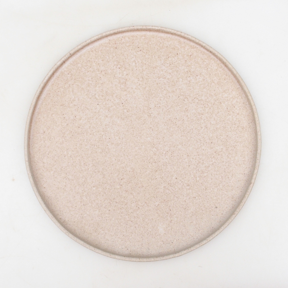 Console ronde pour bonsaïs D7-M - 24,5 x 24,5 x 1 cm - beige